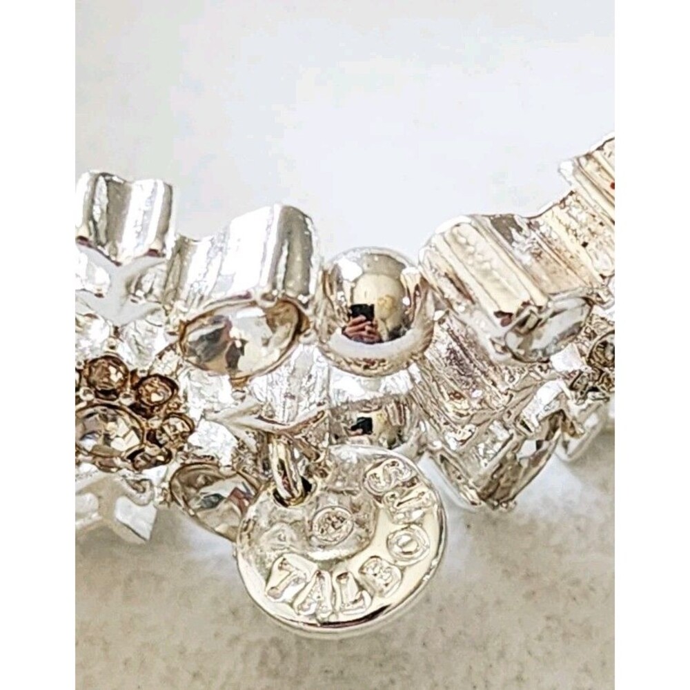 Talbots Flower Rhinestone Stretch Bracelet - Picture 4 of 4